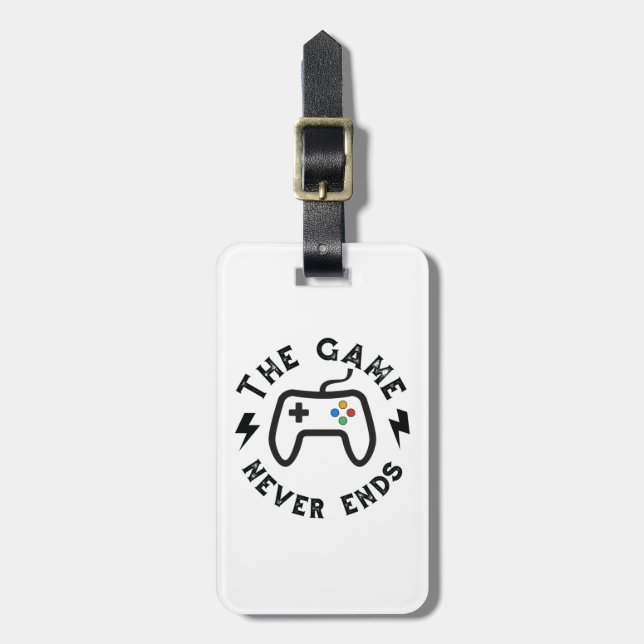 The Game never ends Luggage Tag (Front Vertical)