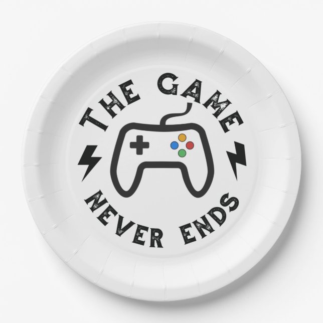 The Game never ends Paper Plates (Front)