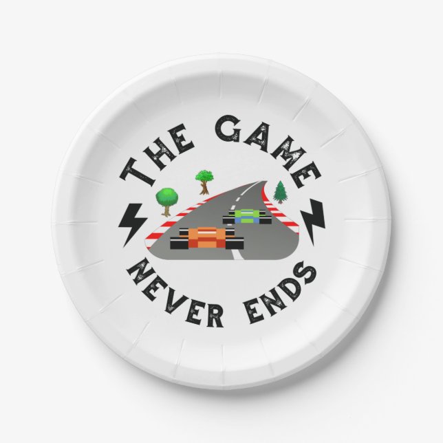 The Game never ends Paper Plates (Front)