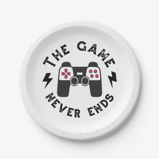 The Game never ends Paper Plates (Front)