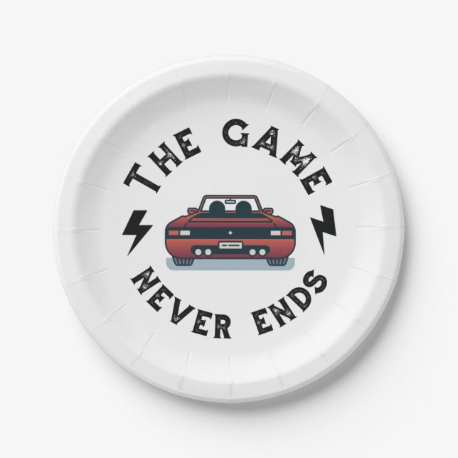 The Game never ends Paper Plates (Front)