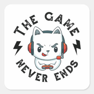 The Game never ends Square Sticker