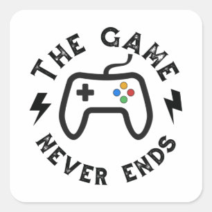 The Game never ends Square Sticker