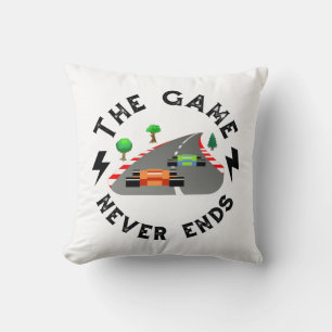 The Game never ends Throw Pillow