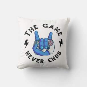 The Game never ends Throw Pillow