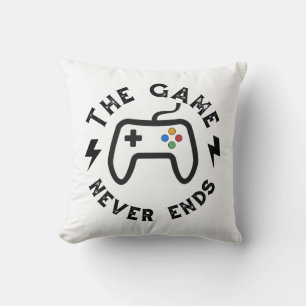 The Game never ends Throw Pillow