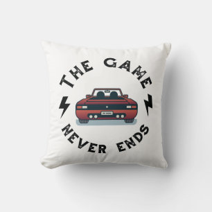 The Game never ends Throw Pillow