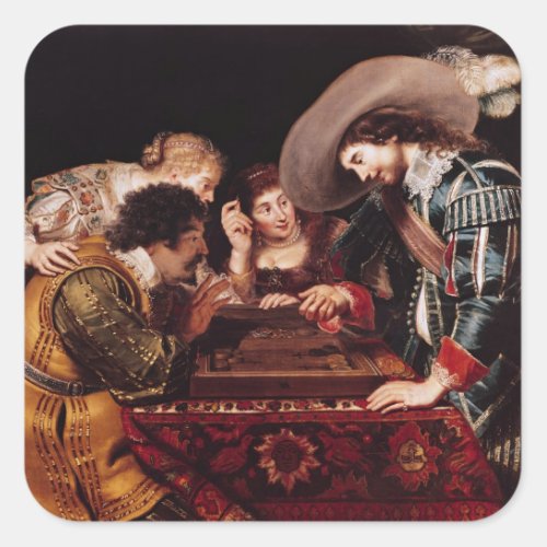 The Game of Backgammon Square Sticker