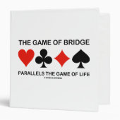 The Game Of Bridge Parallels The Game Of Life 3 Ring Binder (Front/Inside)
