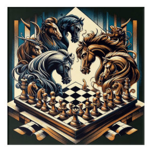 The game of knights – chess meets fantasy acrylic print