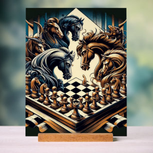 The game of knights – chess meets fantasy acrylic sign