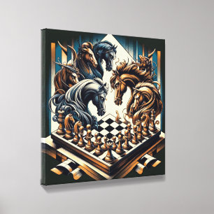 The game of knights – chess meets fantasy canvas photo tile