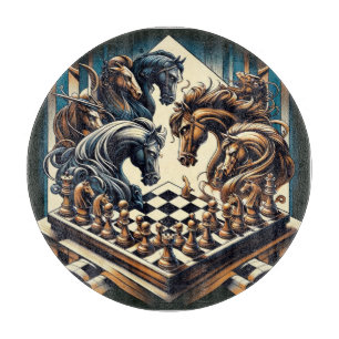 The game of knights – chess meets fantasy cutting board