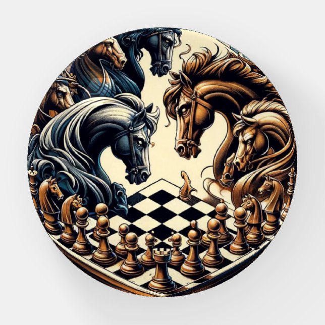 The game of knights – chess meets fantasy paperweight (Front)