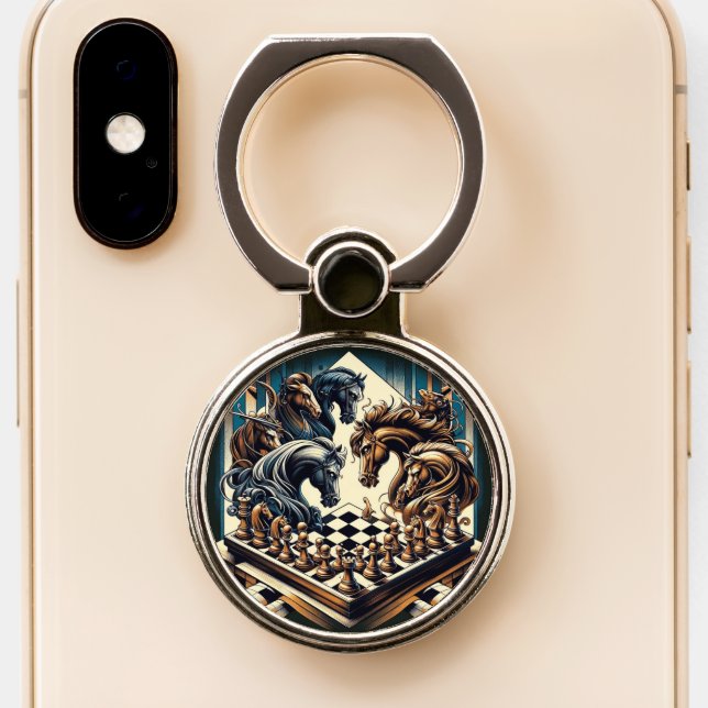 The game of knights – chess meets fantasy phone ring stand (Close Up)