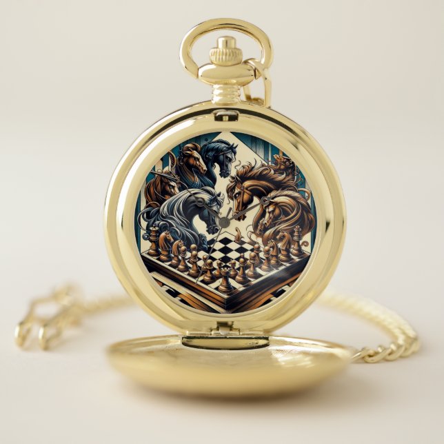 The game of knights – chess meets fantasy pocket watch (Inside)