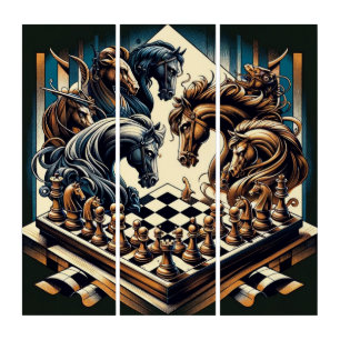 The game of knights – chess meets fantasy triptych