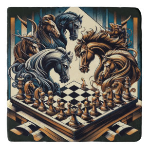 The game of knights – chess meets fantasy trivet