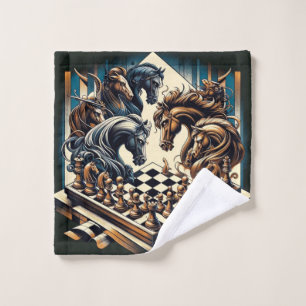 The game of knights – chess meets fantasy wash cloth