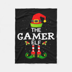 The Gamer Elf Christmas Family Matching Pajama Fleece Blanket