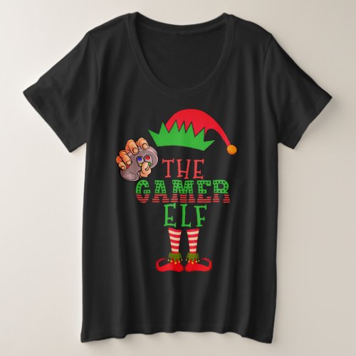 The Gamer Elf Christmas Family Matching Pajama Plus Size T_Shirt