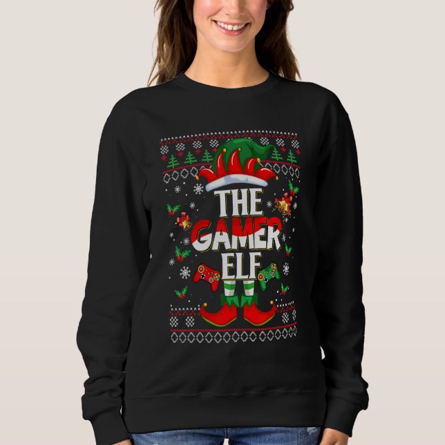 The Gamer ELF Christmas Family Squad Matching Men  Sweatshirt (Front)