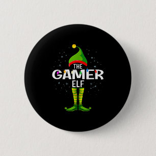 The Gamer Elf Christmas Group Family Pajama Button