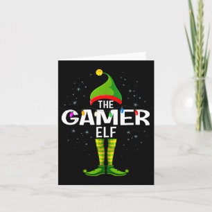 The Gamer Elf Christmas Group Family Pajama Card