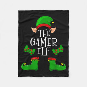 The Gamer Elf Christmas Matching Fleece Blanket