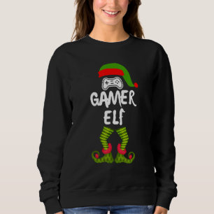 The Gamer Elf Christmas Pajama  For Gamer Boys Sweatshirt