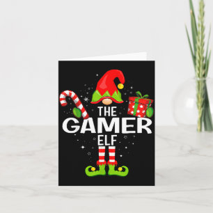 The Gamer Elf Family Christmas Pajama Xmas  Card