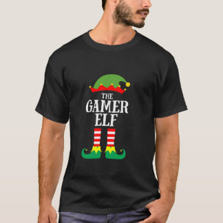 The Gamer Elf Matching Christmas Pajamas Party T-Shirt