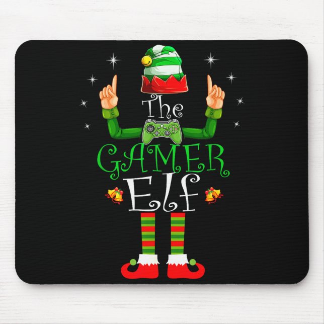 The Gamer Elf Matching Family Christmas Pajama Shi Mouse Pad (Front)