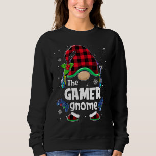 The Gamer Gnome Buffalo Plaid Christmas Matching F Sweatshirt