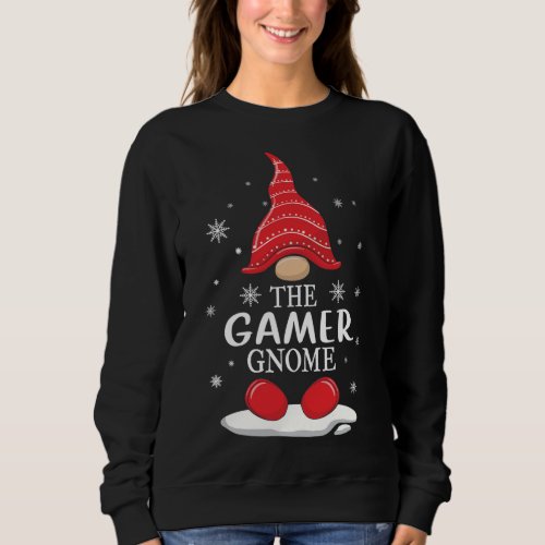 The Gamer Gnome Matching Family Christmas Pajamas  Sweatshirt