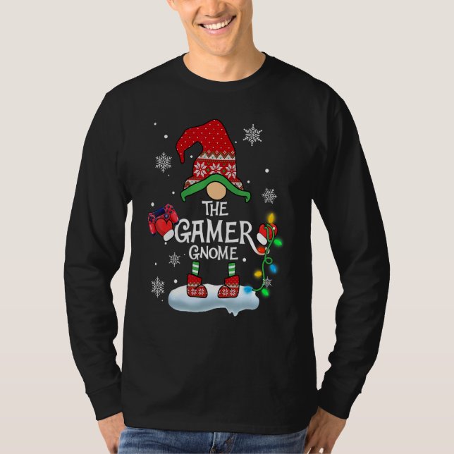 The Gamer Gnome  Xmas Merry Christmas 2 T-Shirt (Front)