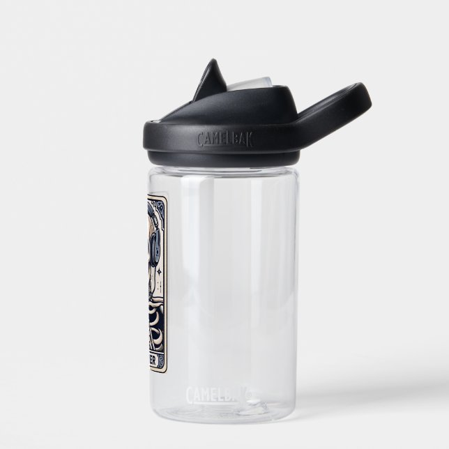 The Gamer Skeleton Tarot Card Water Bottle (Left)