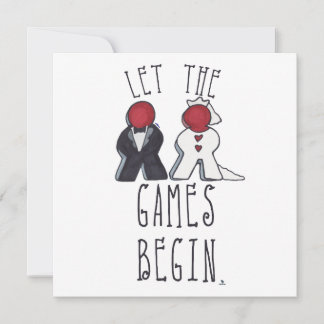 The Games Begin Meeple Wedding Art Announcement