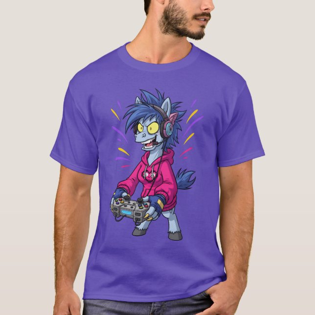 The Gaming Horse Gamer retro T-Shirt (Front)