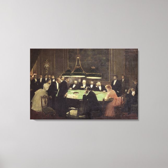 The Gaming Room at the Casino, 1889 Canvas Print (Front)