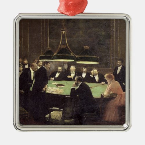 The Gaming Room at the Casino 1889 Metal Ornament