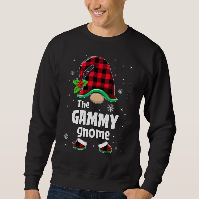 The Gammy Gnome Buffalo Plaid Christmas Matching F Sweatshirt (Front)