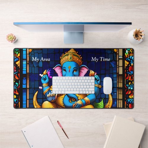 The Ganesh Colorful blue elephant God Desk Mat