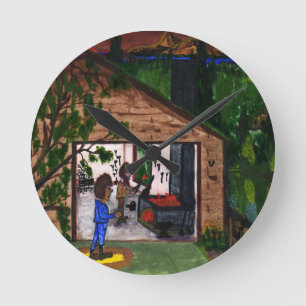 The Garage Round Clock