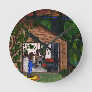 The Garage Round Clock