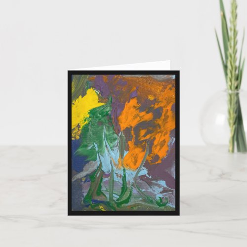 The Garden abstract acrylic painting Card