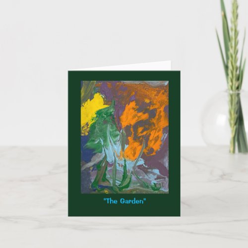 The Garden abstract acrylic painting Card
