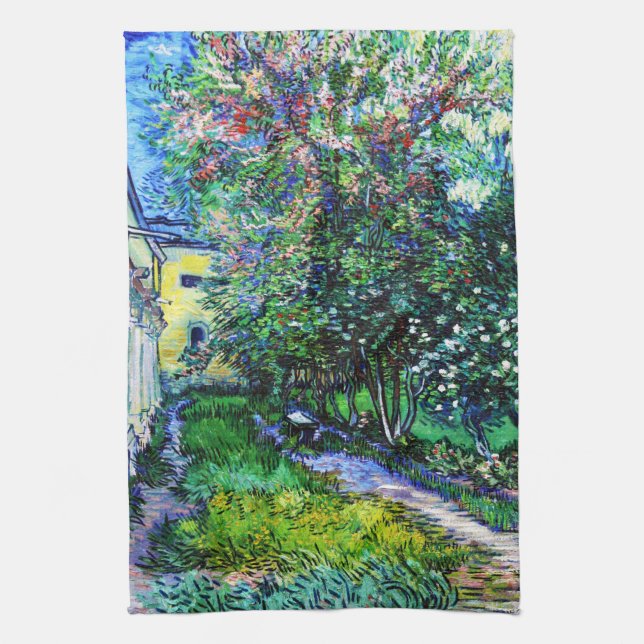 The Garden at the Asylum at Saint-Rémy, Van Gogh Kitchen Towel (Vertical)
