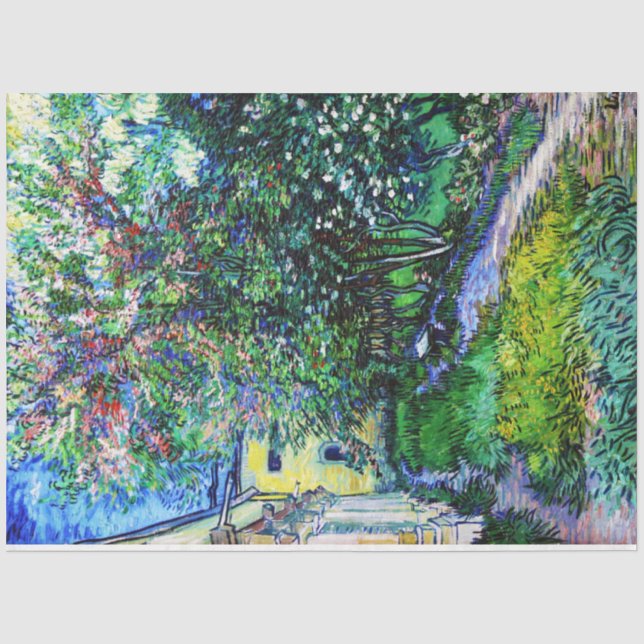 The Garden at the Asylum at Saint-Rémy, Van Gogh Tissue Paper (Front)