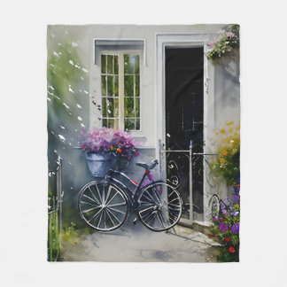 The Garden Bike Fleece Blanket